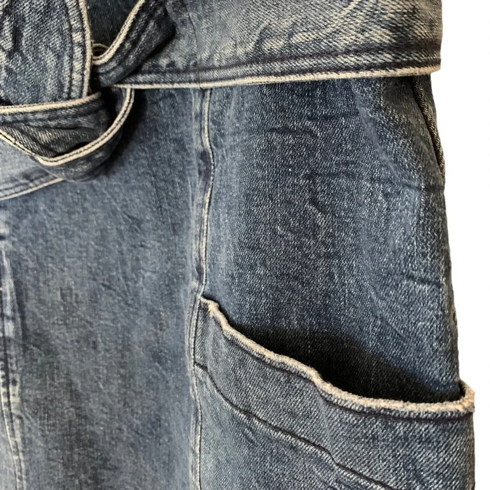 Rebecca Taylor | La Vie size 30 denim skirt with front tie stretch zip back